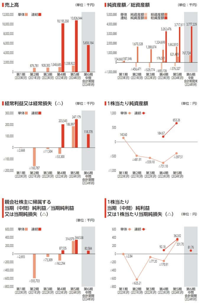 売上高などの推移