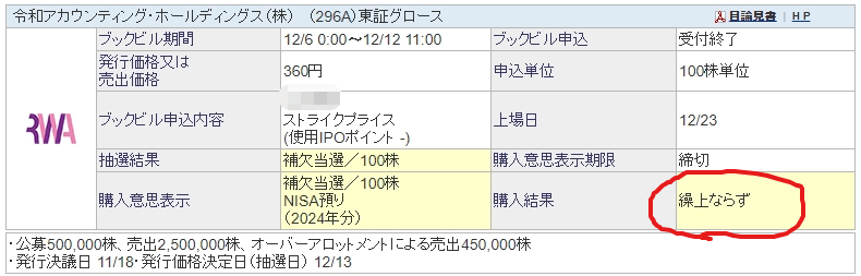 抽選結果