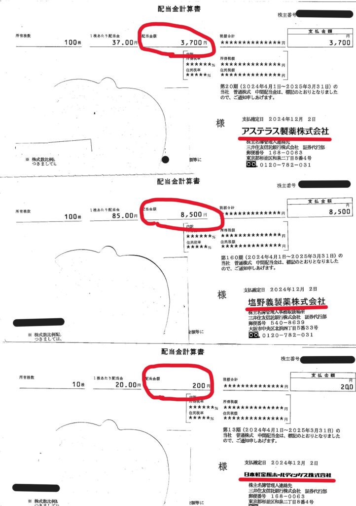 配当金計算書