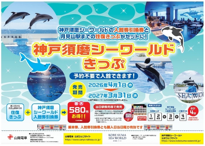 神戸須磨シーワルドきっぷのチラシ