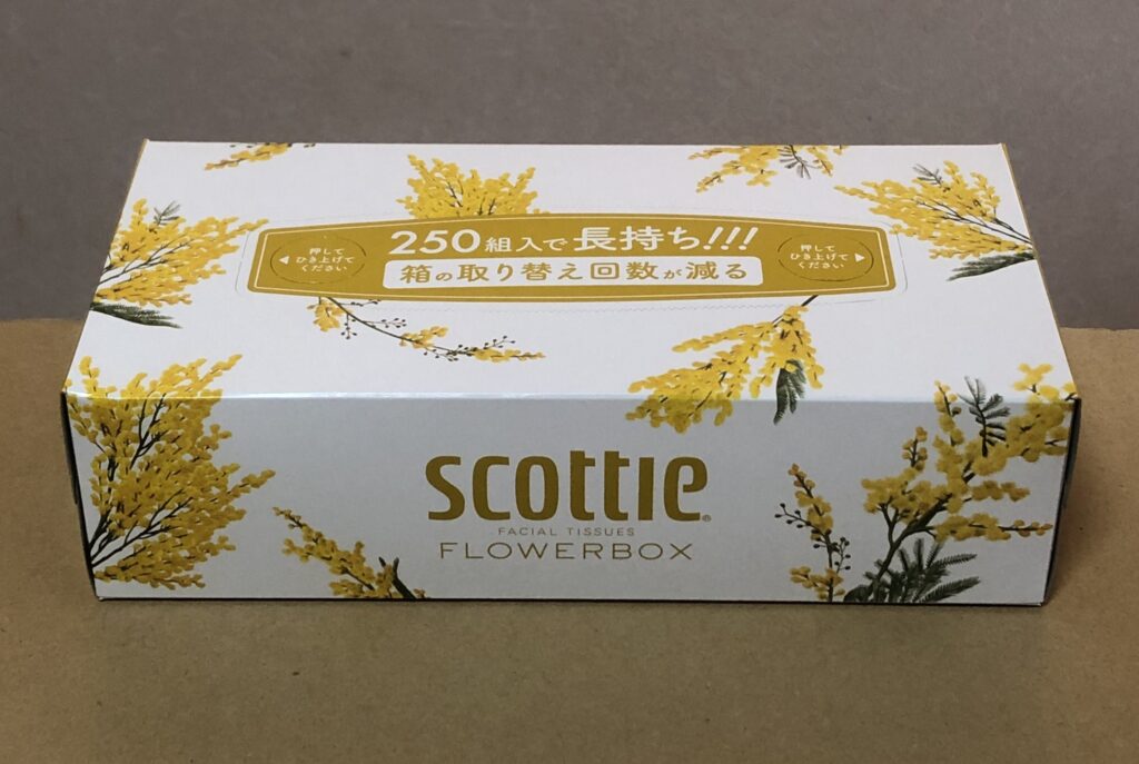 ティッシュペーパーのスコッティフラワーボックス